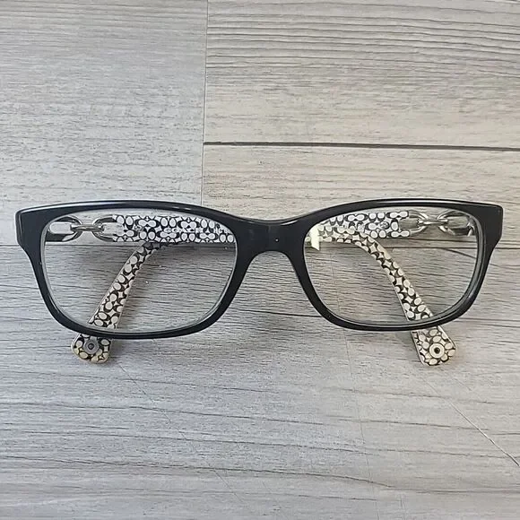 Coach HC 6052 5214 Fannie Black White Sig C Eyeglasses FRAMES ONLY 52-16-135 - Picture 7 of 12